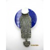 Broche Ancienne en Argent avec Lapis Lazuli et Nacre