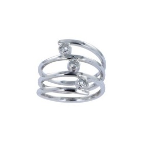 Bague Anneaux en argent et Zirconium