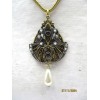 Collier ancien avec Perles et Onyx Noire